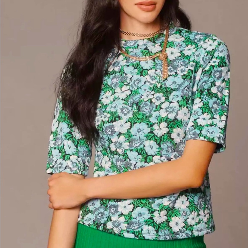 Maeve by Anthropologie Mock Neck Jacquard Top